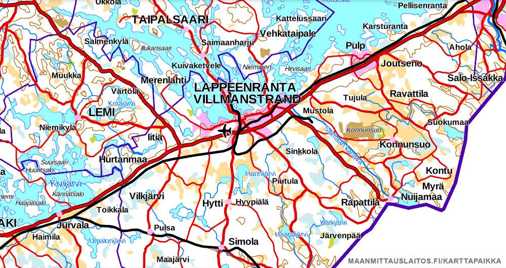 Lappeenranta next to the border