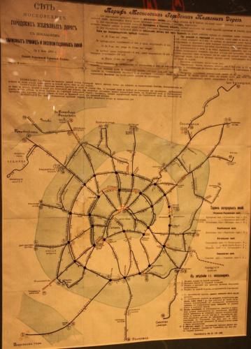 Vuoden 1915 matkalippujen hintavyöhykkeet rautateille Moskovassa